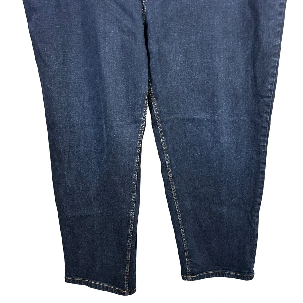 HB Harbor Bay‎ Men's Dark Wash Denim Jeans Continuous Comfort Waistband 46x30